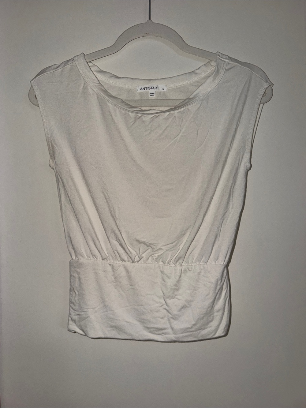 Antistar Women's White Sleeveless Waist-Panel Top | S